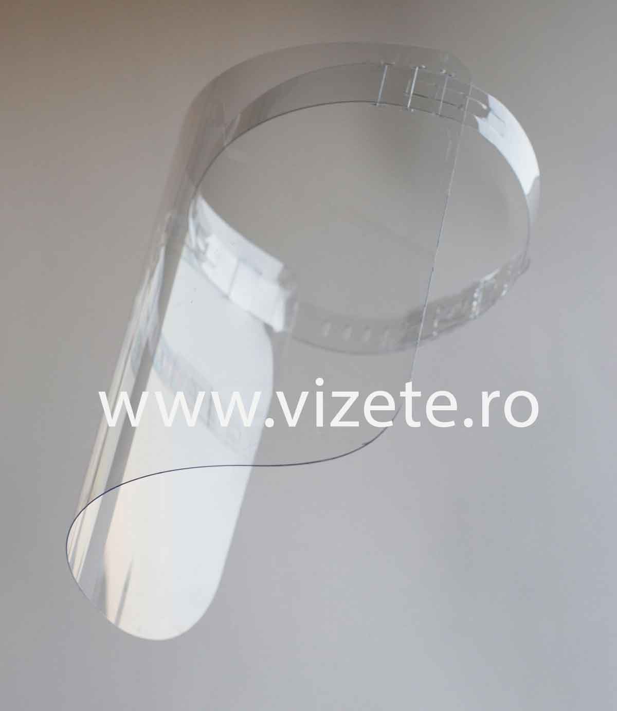 Vizeta de protectie / viziera de protectie vedere laterala impotria coronavirus.